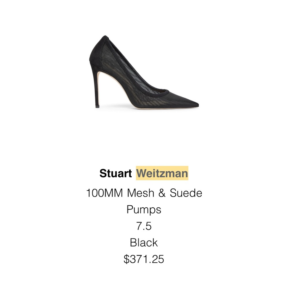 Stuart Weitzman black 7.5 suede and mesh pumps - worn once - Picture 2 of 6